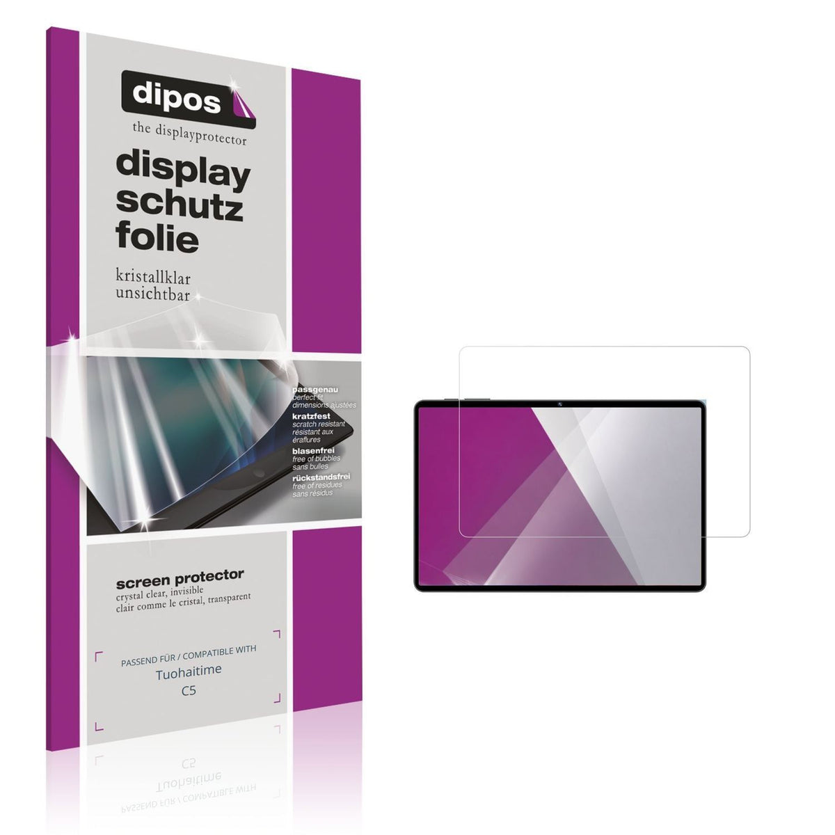 2x Schutzfolie klar für Tuohaitime C5 Display-Schu (1)