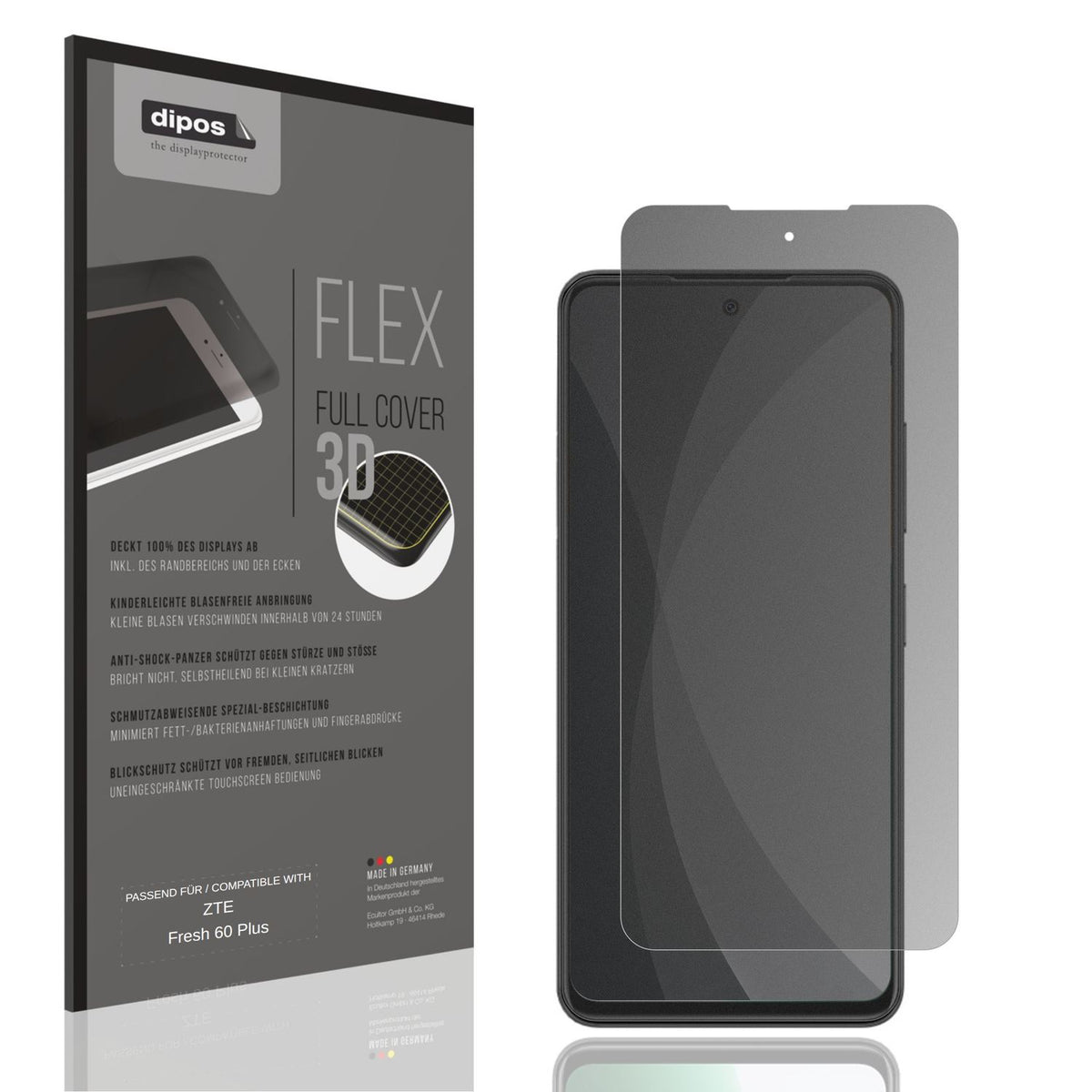 Full Cover Privacy Blickschutzfolie für ZTE Fresh  (1)