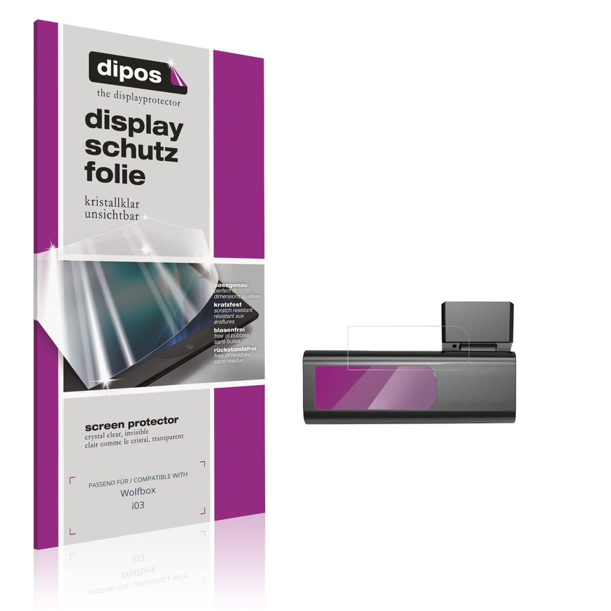 4x Schutzfolie klar für Wolfbox i03 Display-Schutz (1)