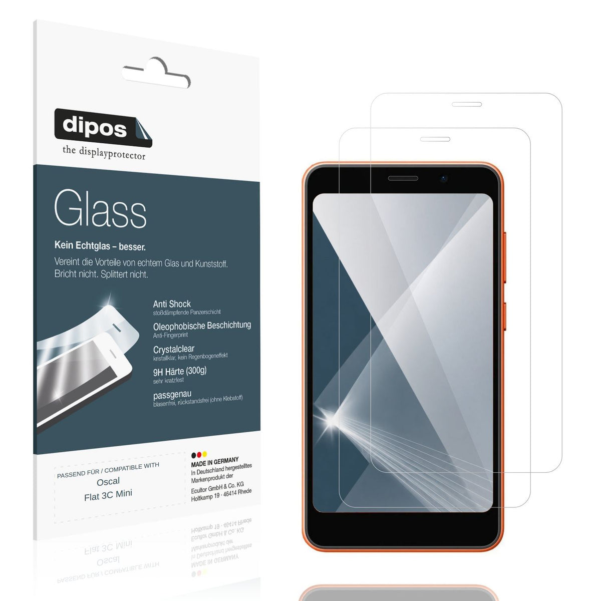 2x 9H Schutzfolie für Oscal Flat 3C Mini Panzerfol (1)