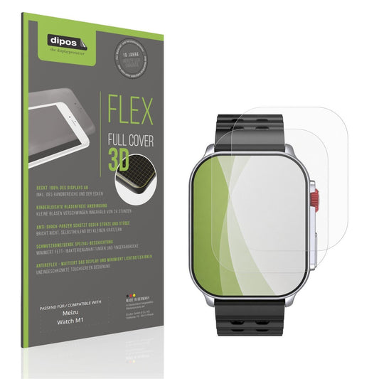 2x Full Cover Schutzfolie matt für Meizu Watch M1 (1)