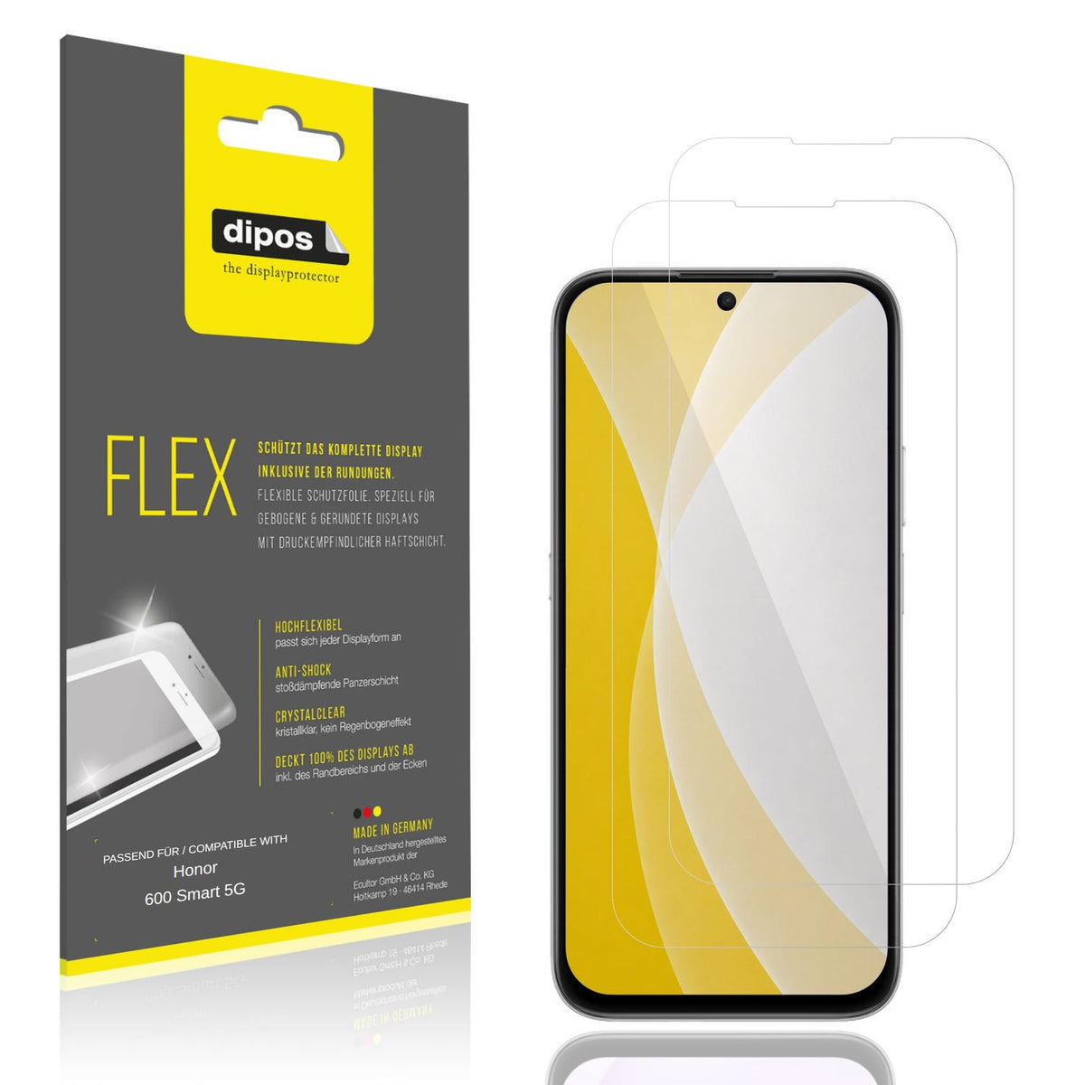 2x 3D Full Cover Schutzfolie für Honor 600 Smart 5 (1)