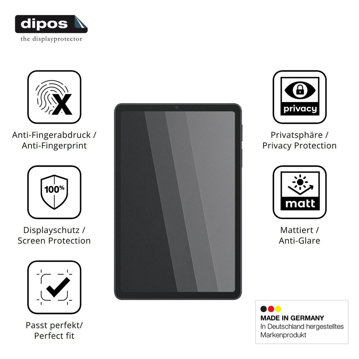 Blickschutzfolie für INOI Tab 2 Pro matt Schutzfol (5)