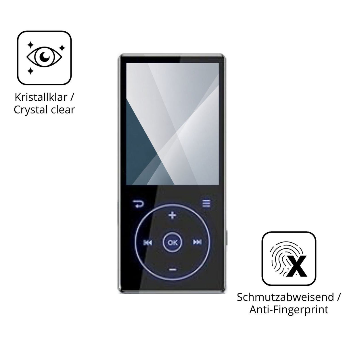 2x 9H Schutzfolie für PlayerPure A3 MP3-Player Pan (5)