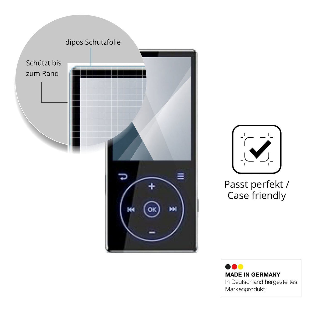 2x 9H Schutzfolie für PlayerPure A3 MP3-Player Pan (6)