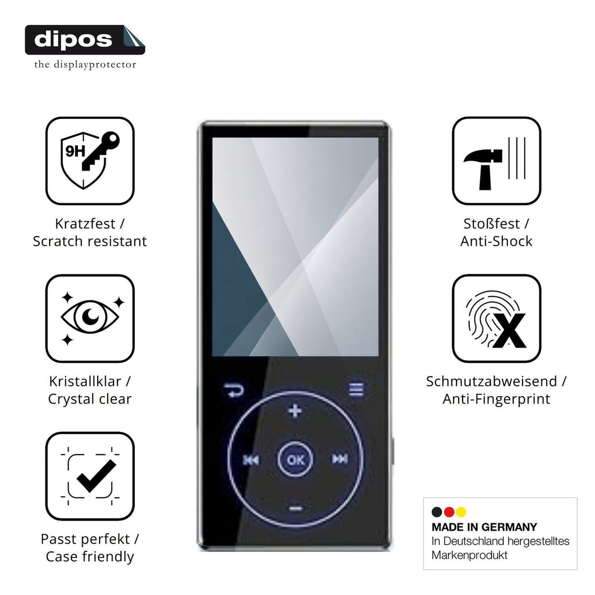 2x 9H Schutzfolie für PlayerPure A3 MP3-Player Pan (7)
