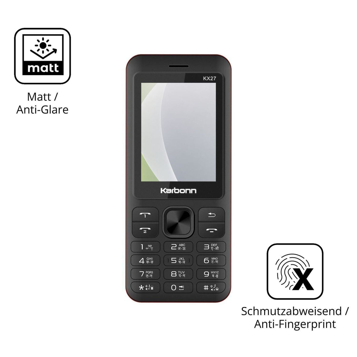 4x Schutzfolie matt für Karbonn KX27 Display-Schut (5)