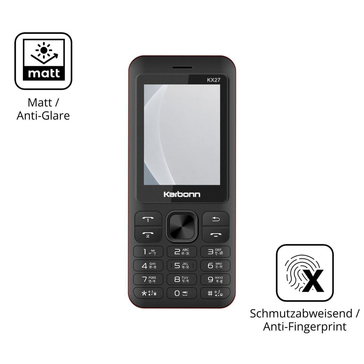2x 9H Schutzfolie matt für Karbonn KX27 Panzerfoli (5)