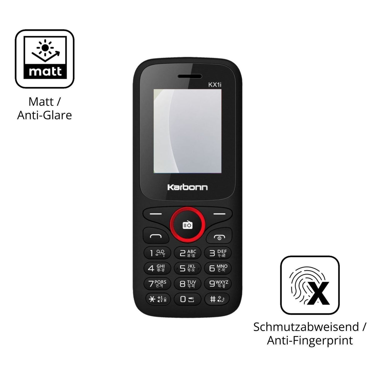4x Schutzfolie matt für Karbonn KX1i Display-Schut (5)