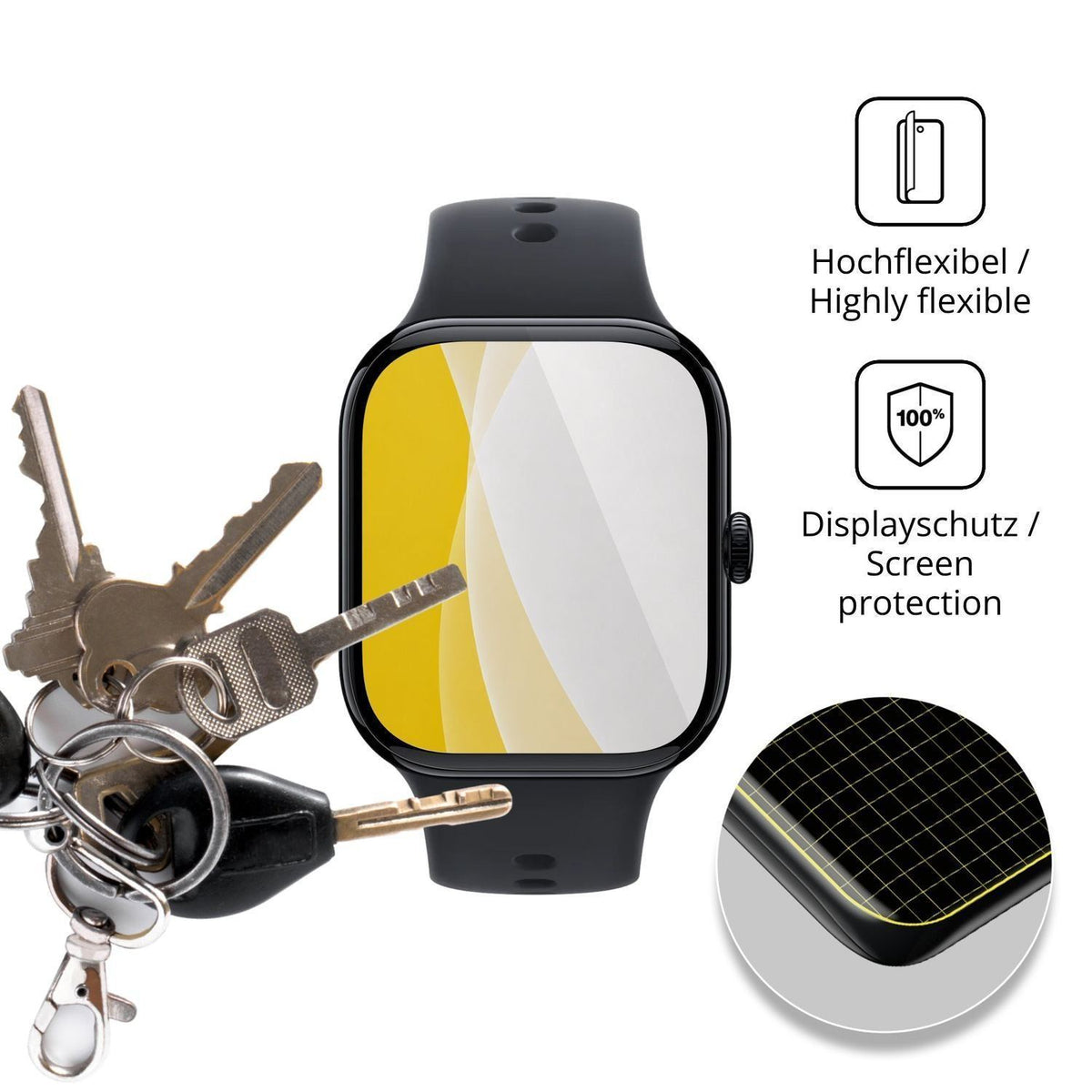 2x 3D Full Cover Schutzfolie für Vivo Watch GT 2 (3)