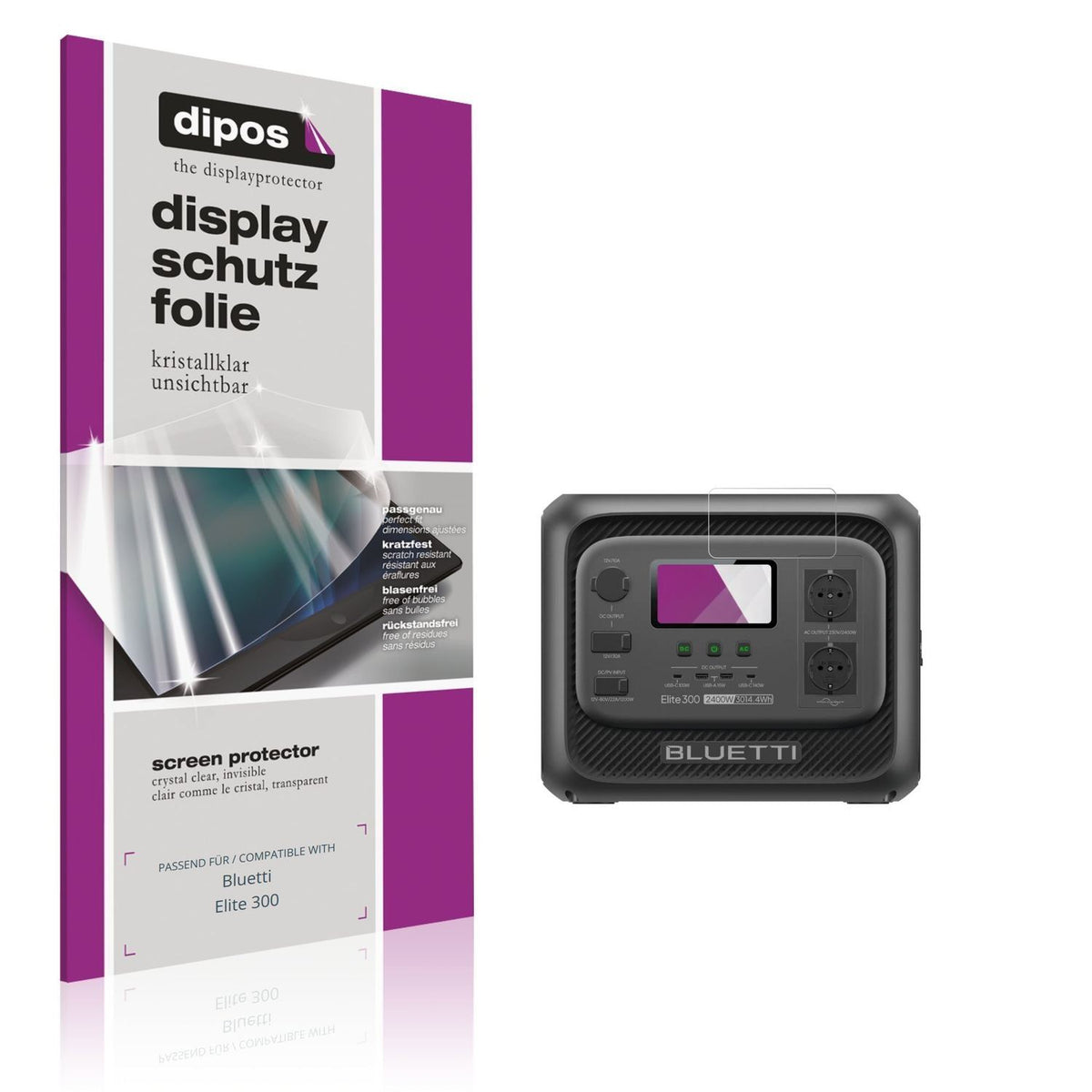 4x Schutzfolie klar für Bluetti Elite 300 Display- (1)