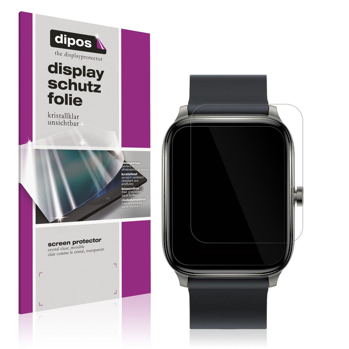1x Schutzfolie klar für Haylou GST Smartwatch Disp (1)