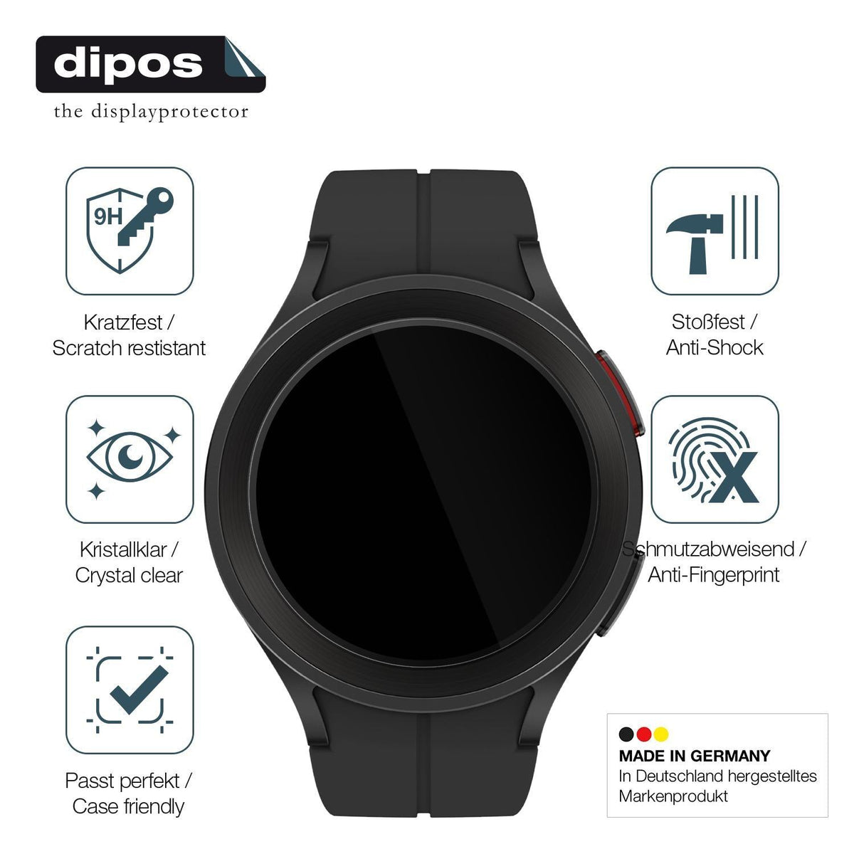 2x 9H Schutzfolie für Samsung Galaxy Watch 5 Pro L (7)