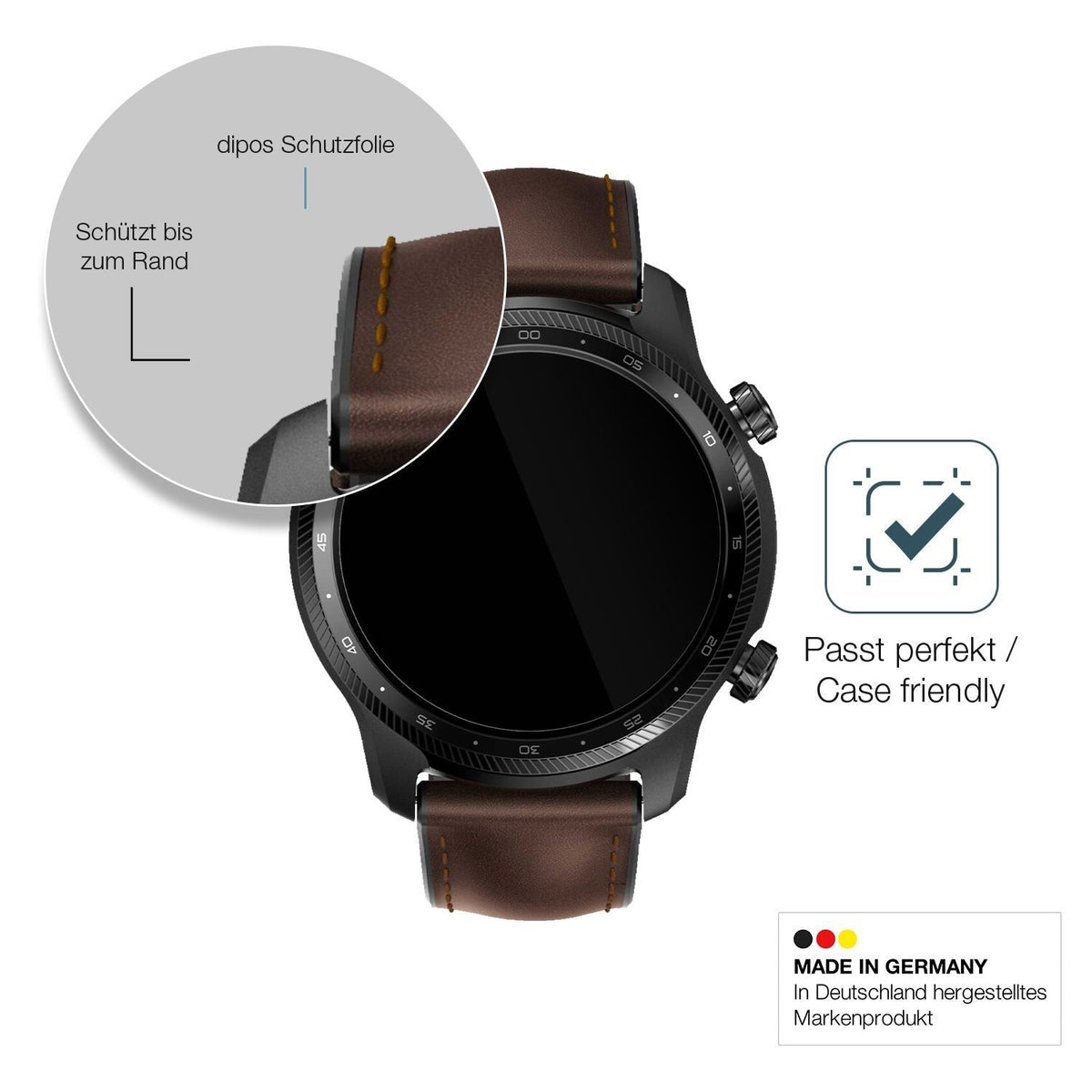 2x 9H Schutzfolie für Ticwatch Pro 3 Ultra Panzerf (6)