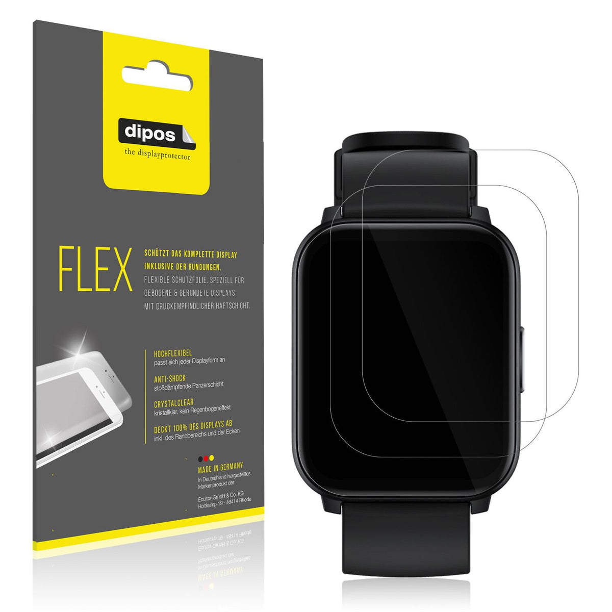 2x 3D Full Cover Schutzfolie für Realme Watch S100 (1)