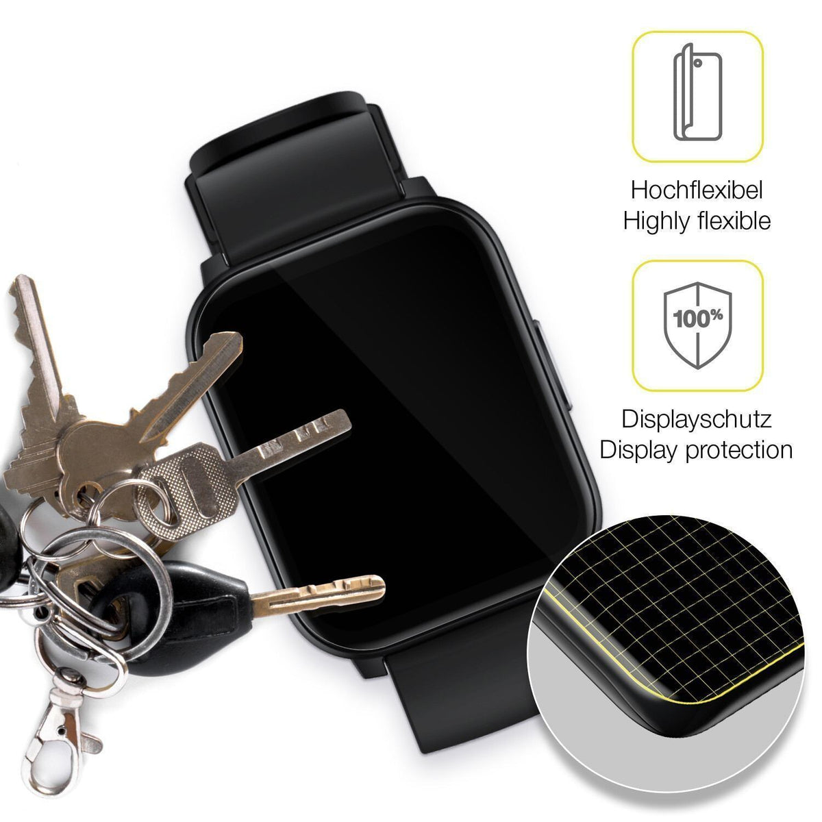 2x 3D Full Cover Schutzfolie für Realme Watch S100 (3)