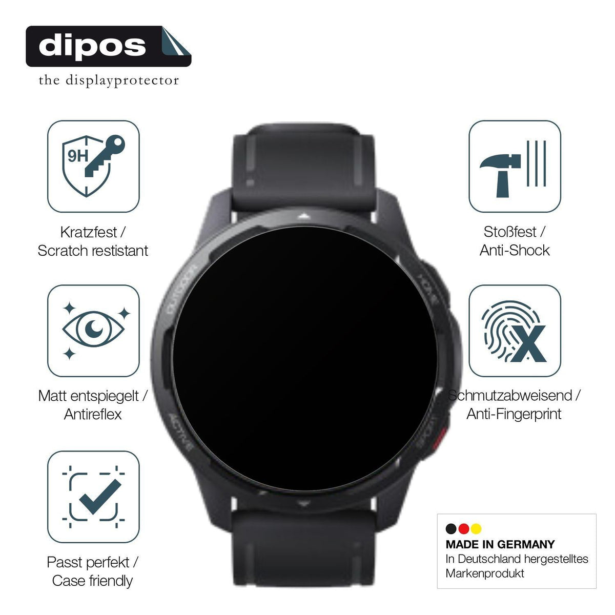 2x 9H Schutzfolie matt für Xiaomi Watch S1 Active  (7)