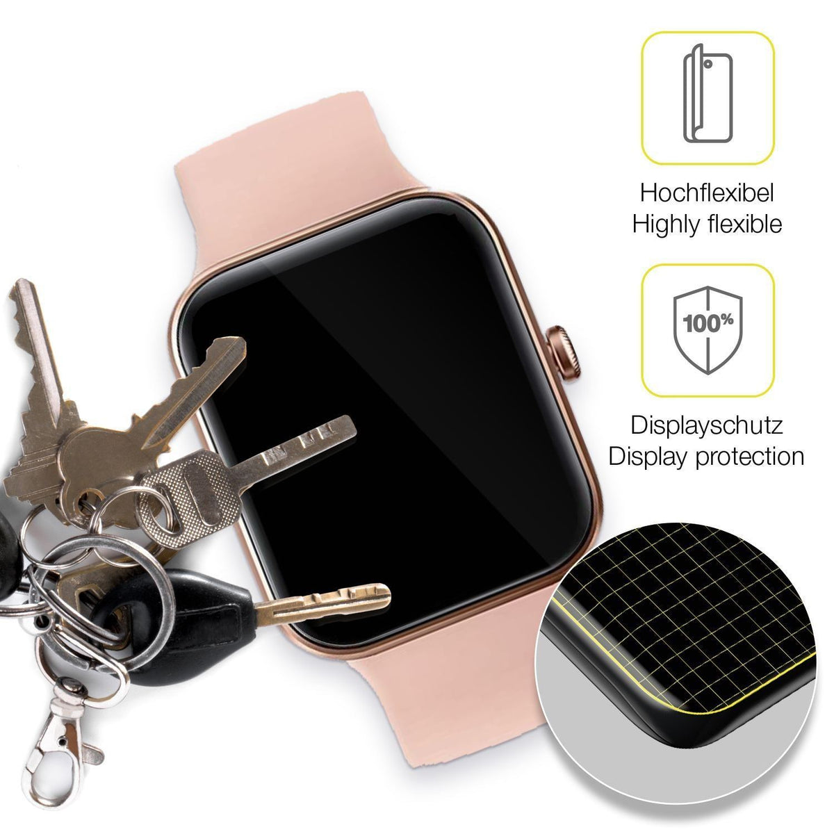 3x 3D Full Cover Schutzfolie für AooDen Smartwatch (3)
