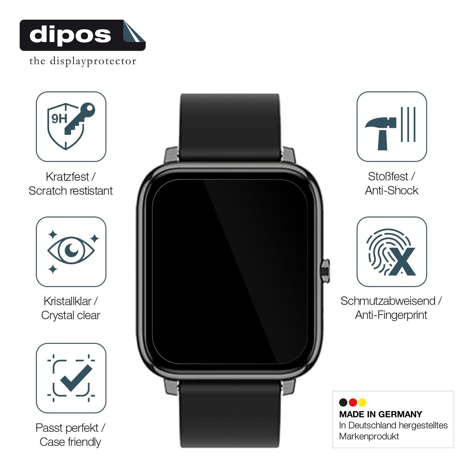 1x 9H Schutzfolie für Popglory Smartwatch Panzerfo (7)