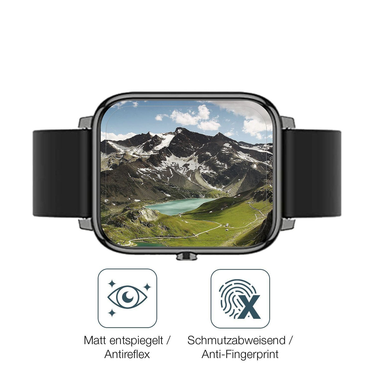 2x 9H Schutzfolie matt für Popglory Smartwatch Pan (5)