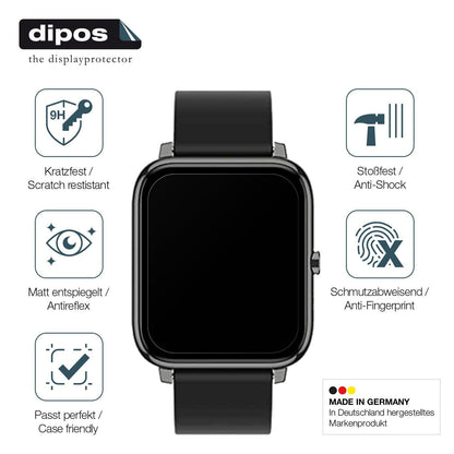 2x 9H Schutzfolie matt für Popglory Smartwatch Pan (7)