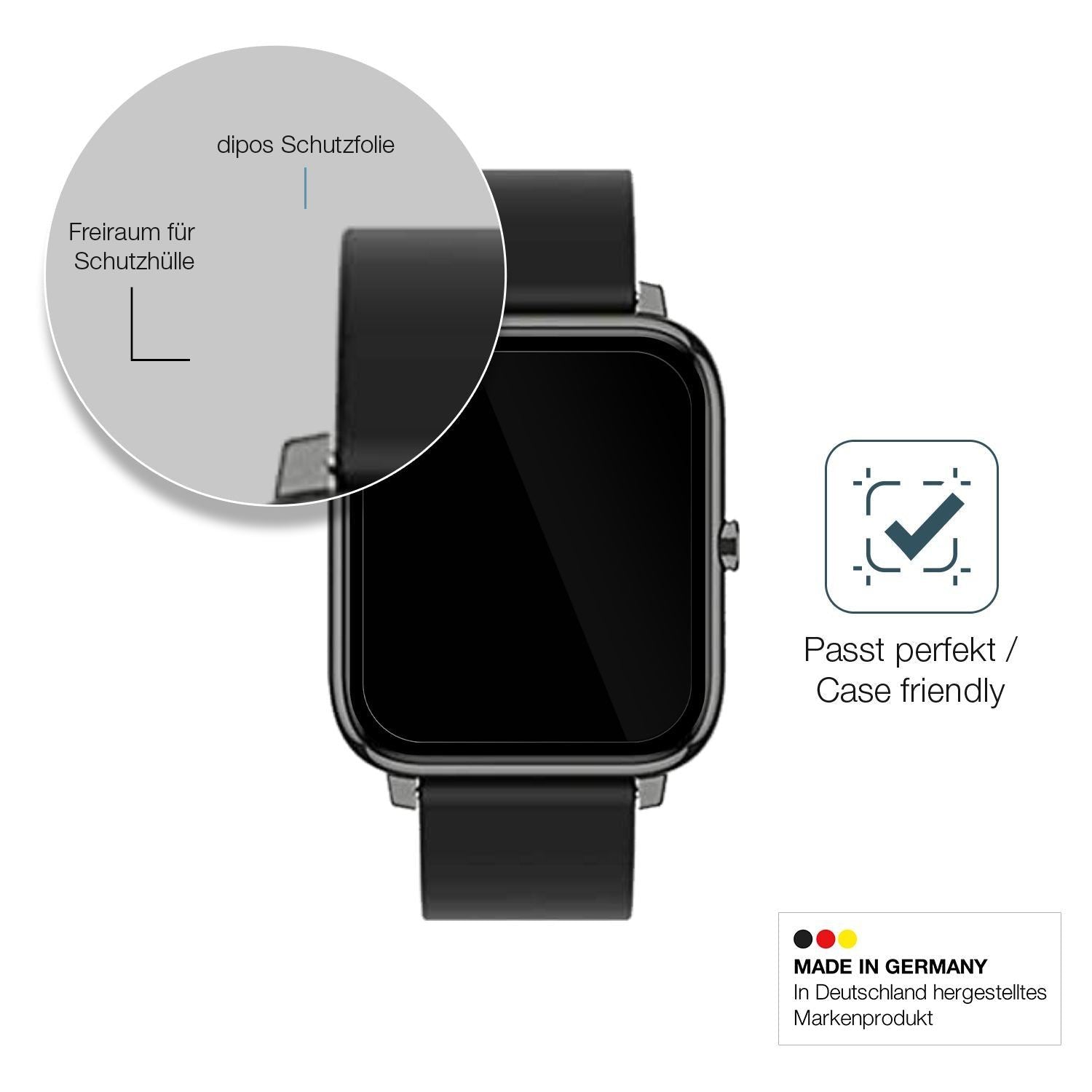 2x 9H Schutzfolie für Popglory Smartwatch Panzerfo (6)