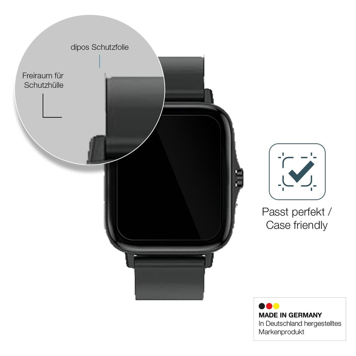 1x 9H Schutzfolie für Kaseemi 1,7 Zoll Smartwatch  (6)