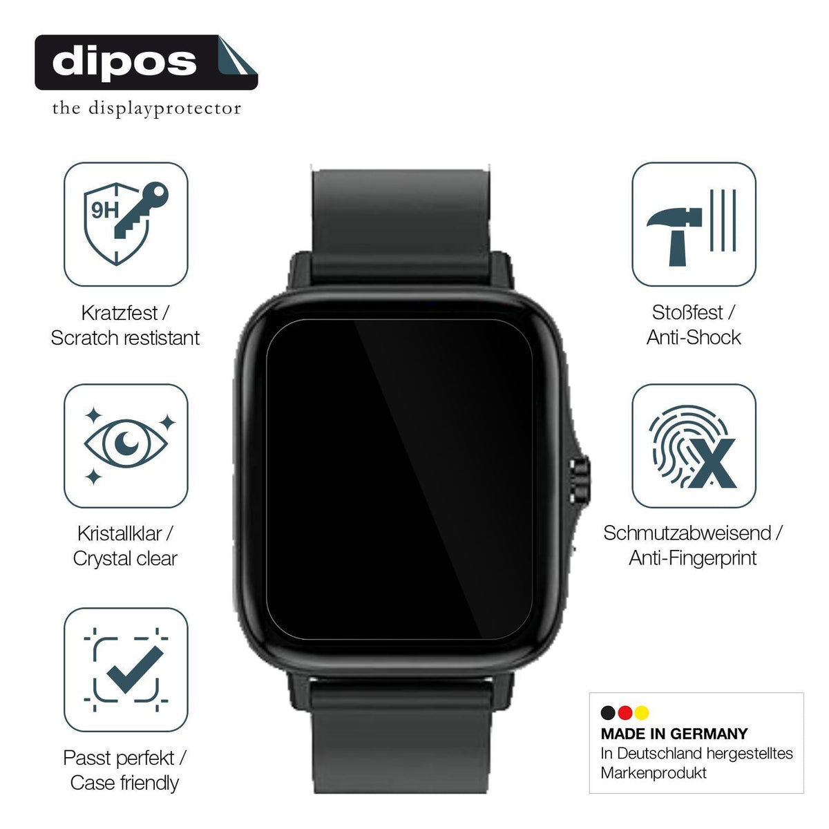 1x 9H Schutzfolie für Kaseemi 1,7 Zoll Smartwatch  (7)