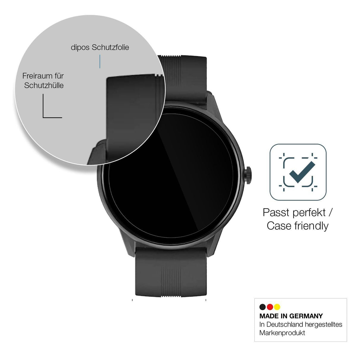 2x 9H Schutzfolie für Lytimes 1,3 Zoll Smartwatch  (6)