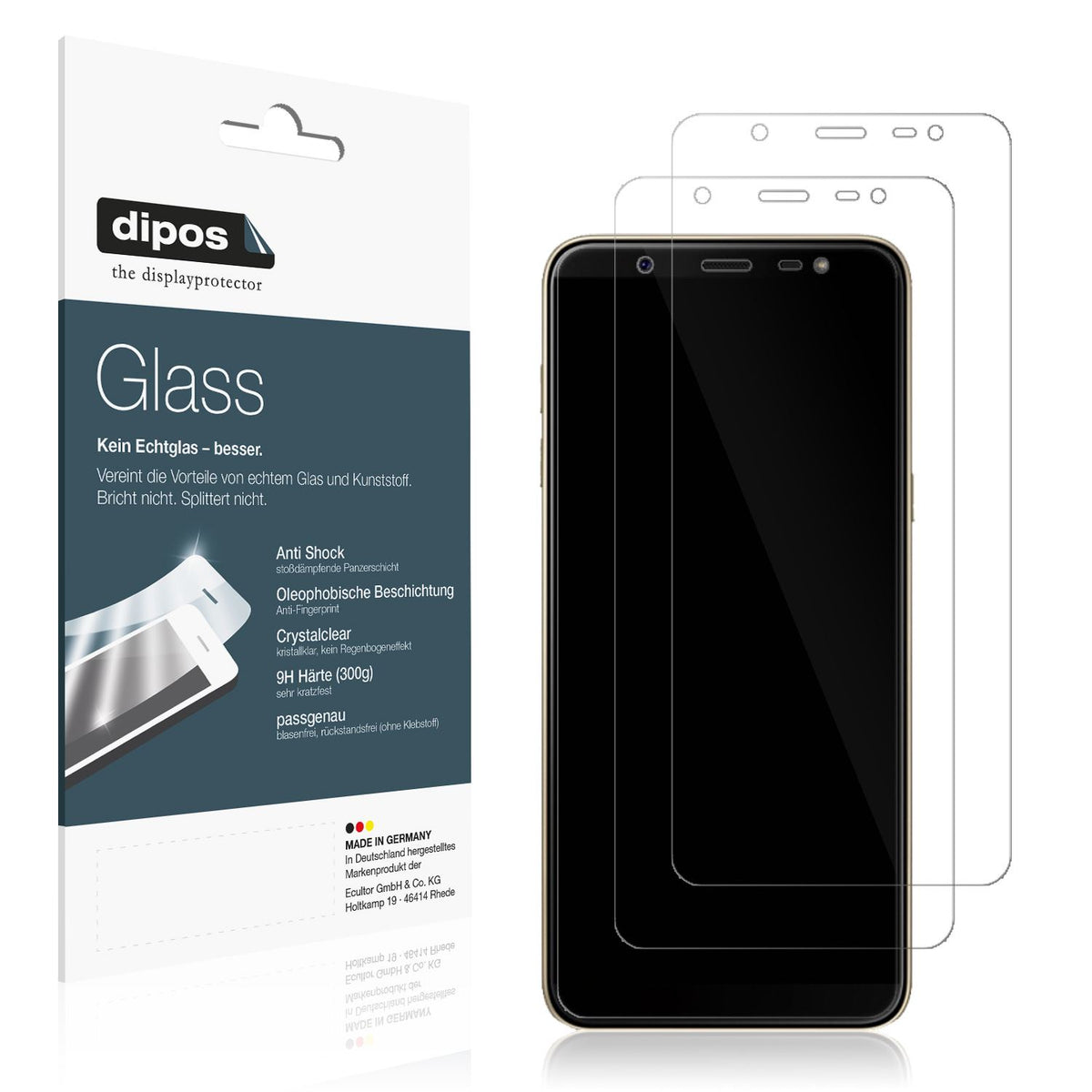2x 9H Schutzfolie für Samsung Galaxy J8 Panzerfoli (1)