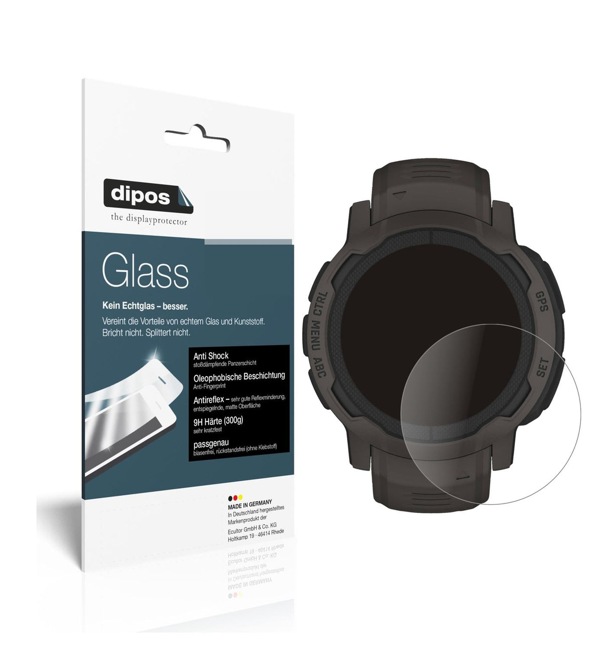 2x 9H Schutzfolie matt für Garmin Instinct 2 (40mm (1)