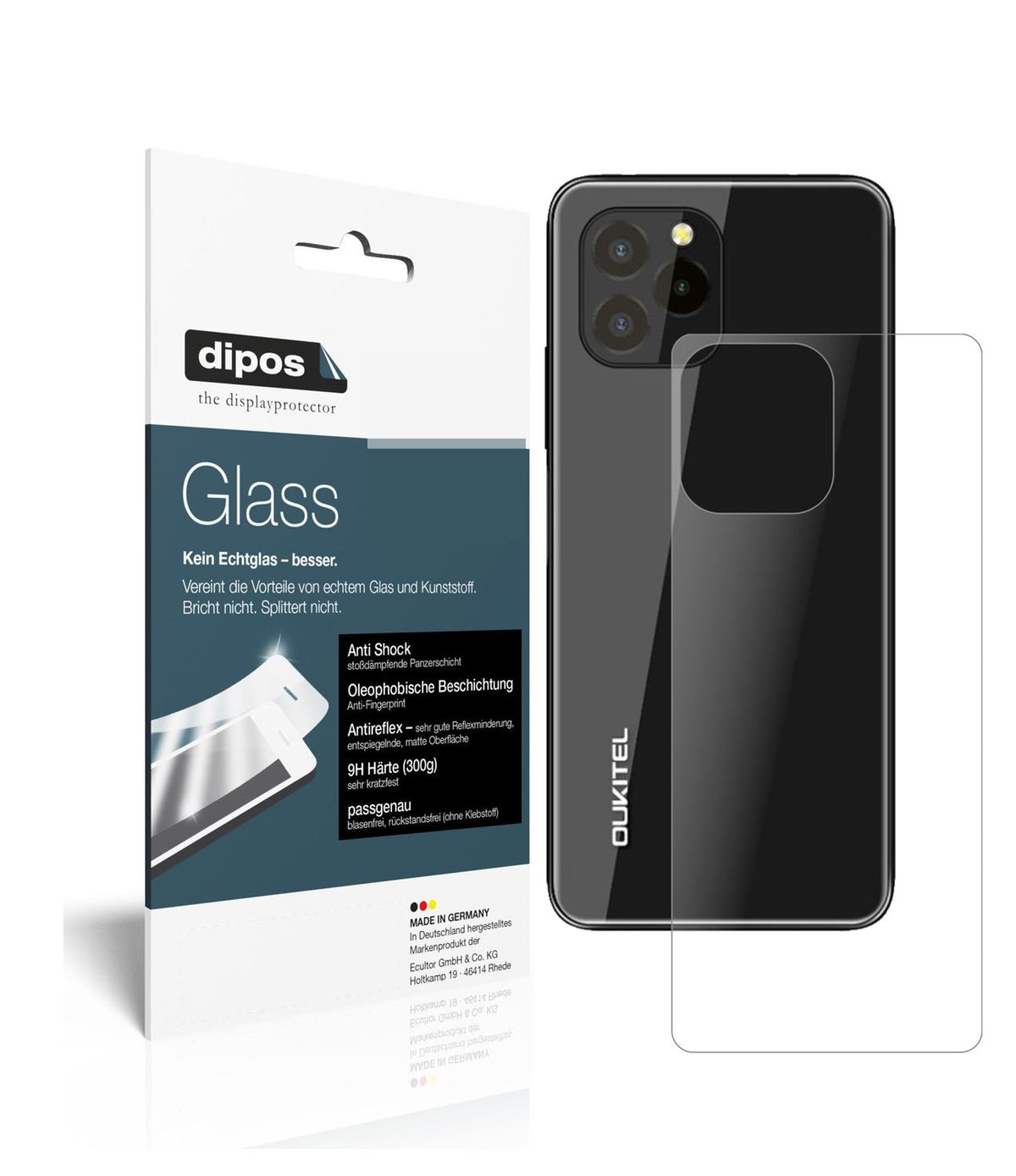 2x 9H Schutzfolie matt für Oukitel C21 Pro Rücksei (1)
