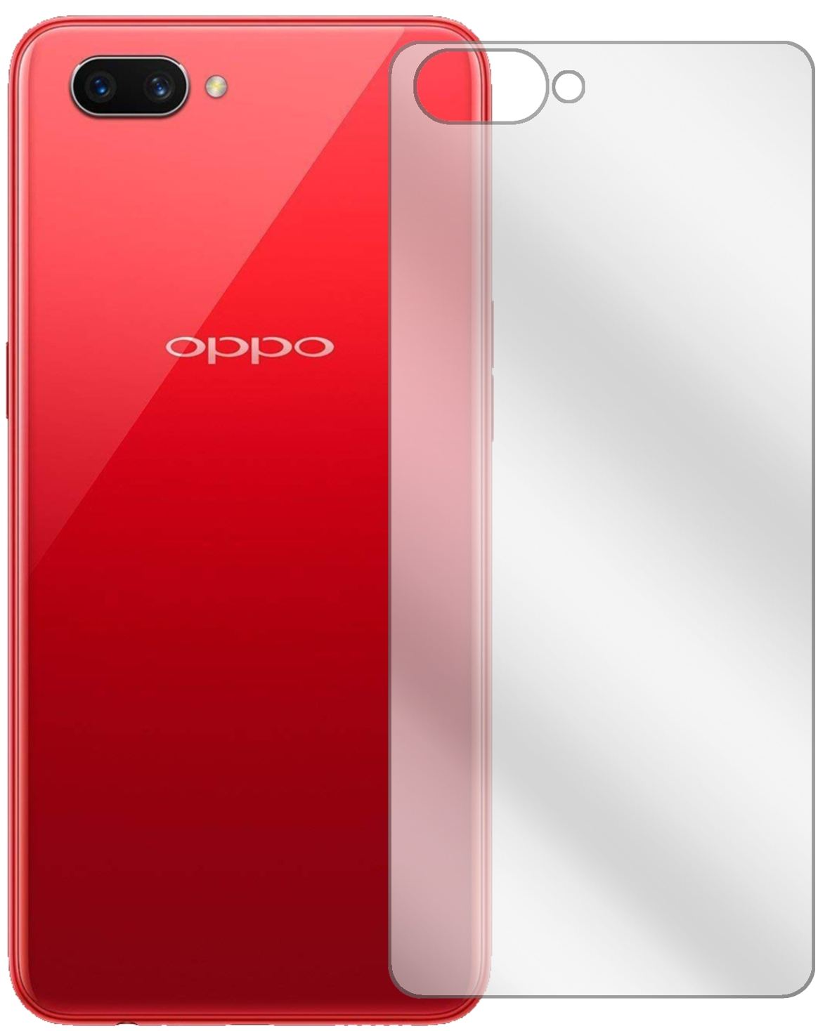 1x Schutzfolie klar für OPPO A3S Rückseite Display (2)