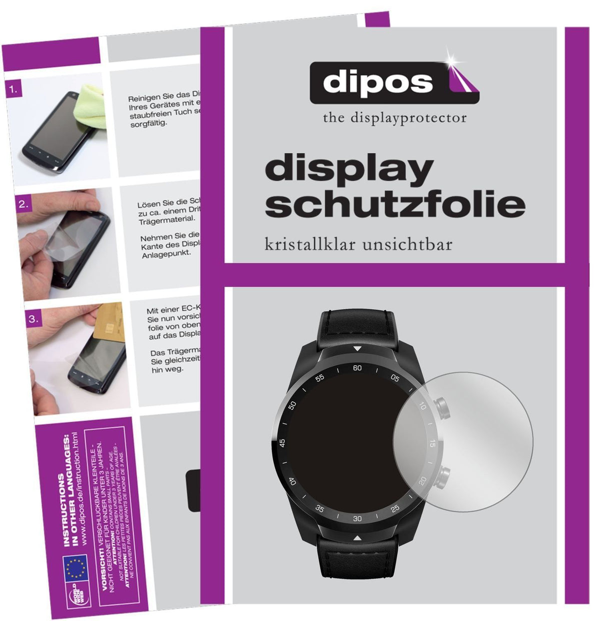 5x Schutzfolie klar für TicWatch Pro S Display-Sch (1)