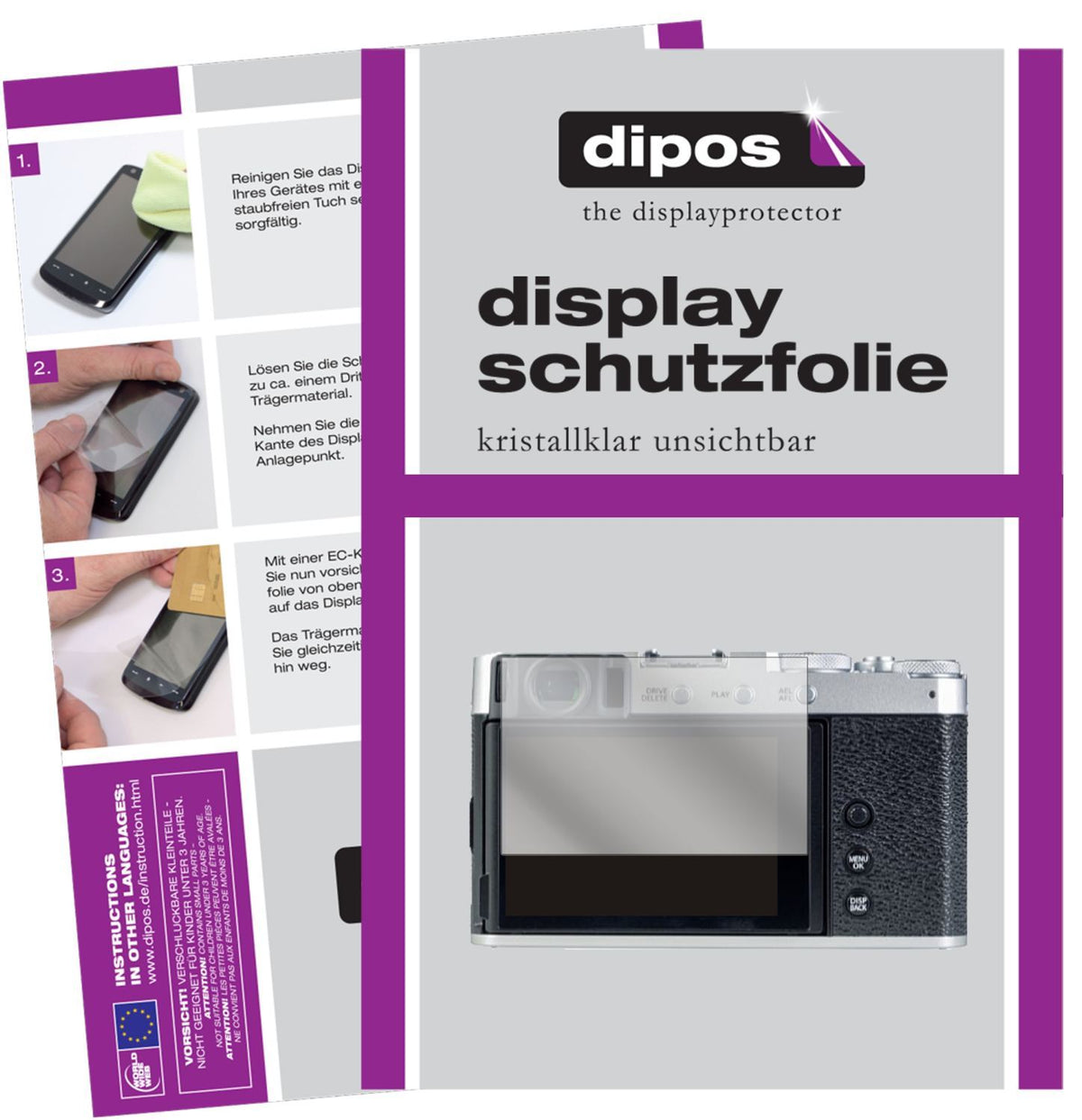 1x Schutzfolie klar für Fujifilm X-E4 Display-Schu (1)