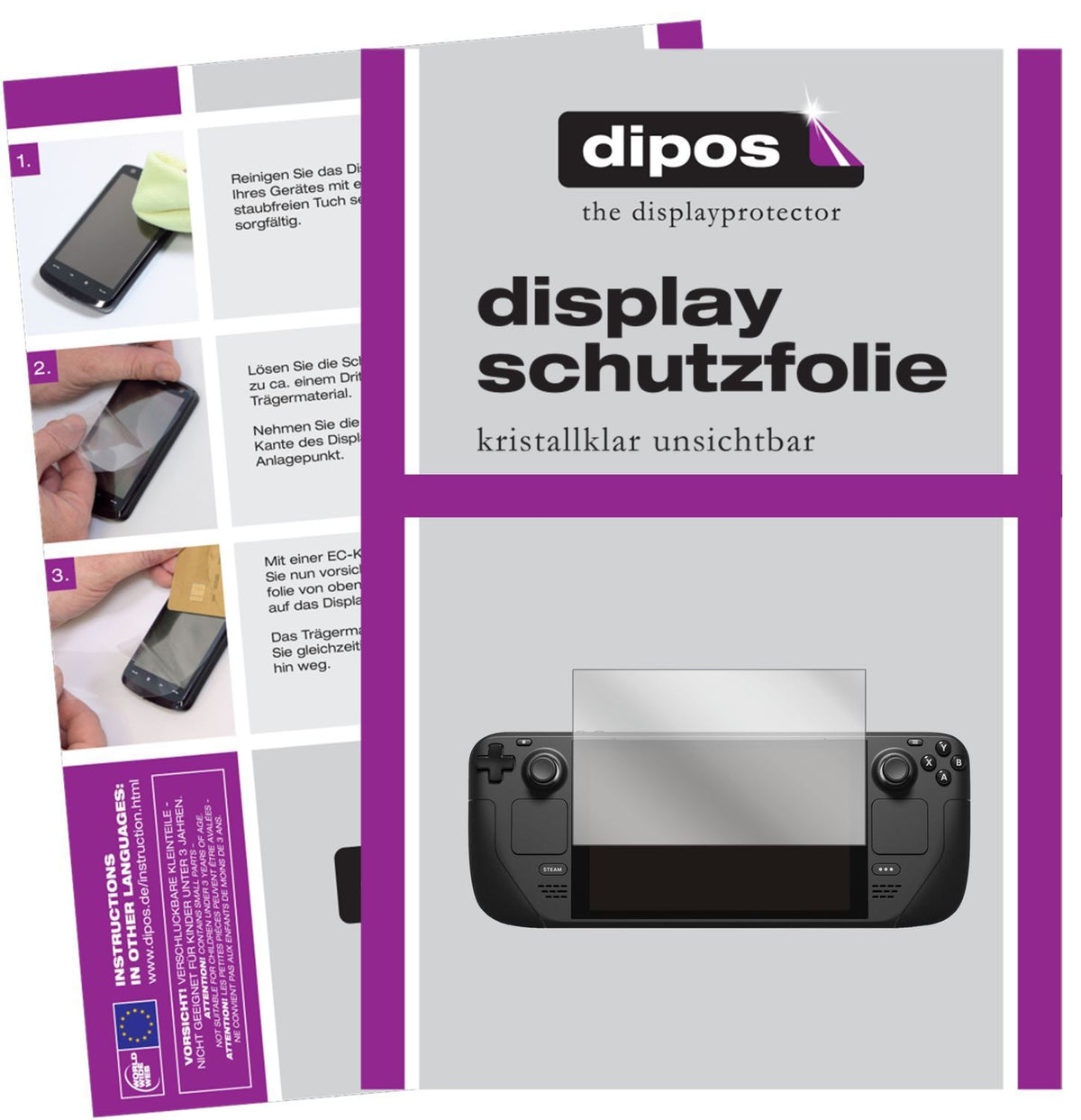 2x Schutzfolie klar für Valve Steam Deck Display-S (1)