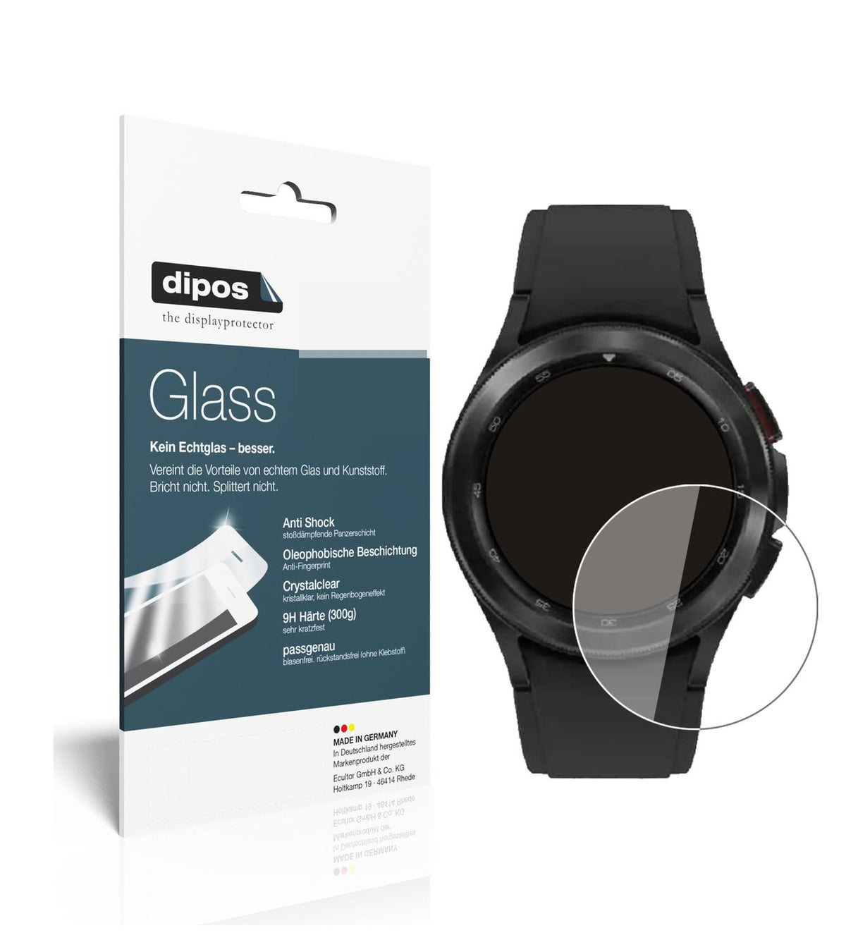 2x 9H Schutzfolie für Samsung Galaxy Watch 4 Class (1)