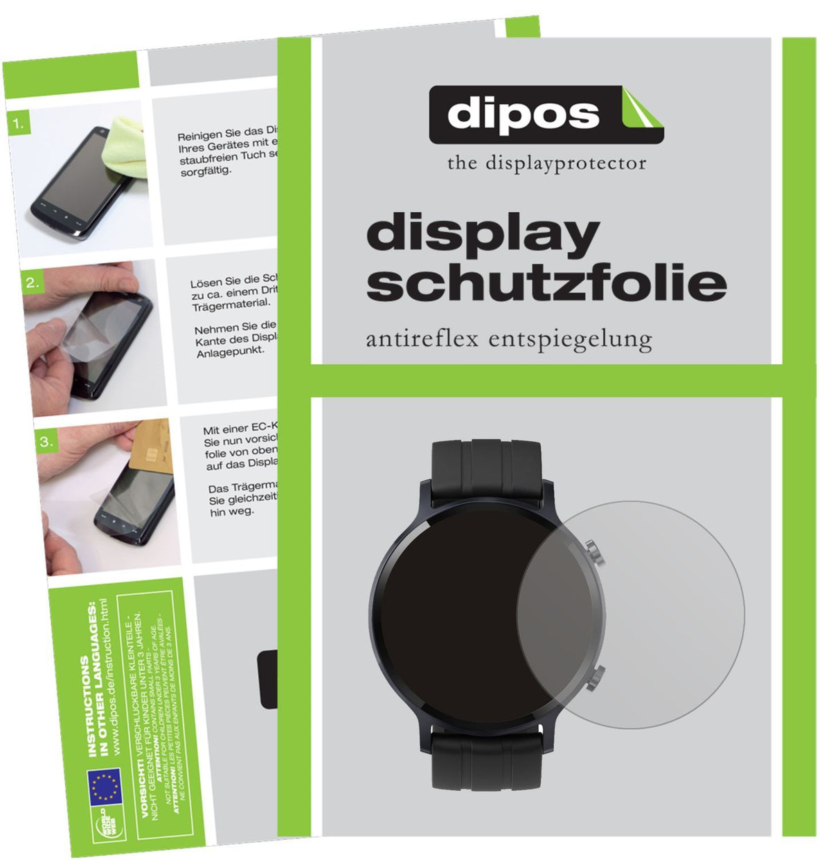 2x Schutzfolie matt für Oppo Realme Watch S Displa (1)
