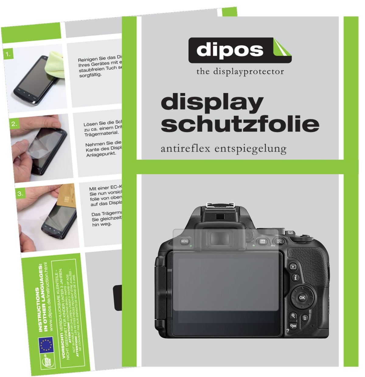 2x Schutzfolie matt für Nikon D 5600 Display-Schut (1)
