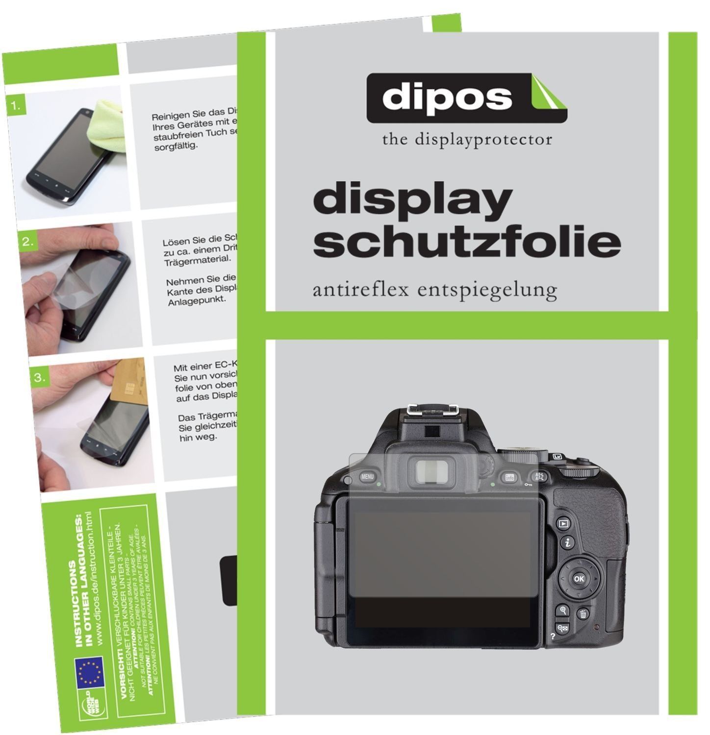 2x Schutzfolie matt für Nikon 5500 Display-Schutzf (1)