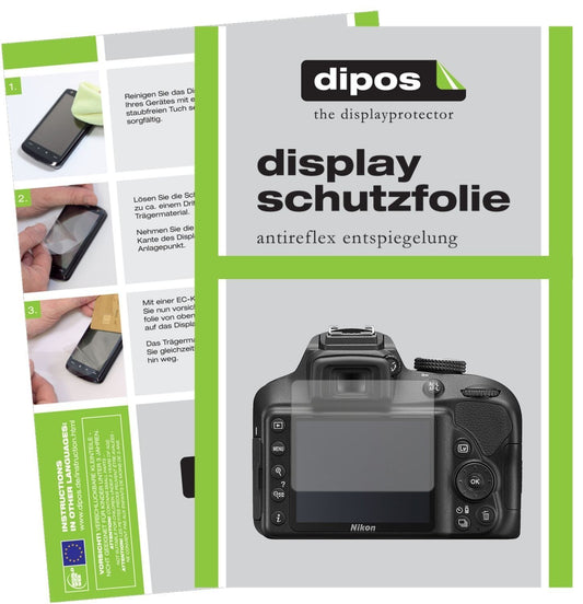 2x Schutzfolie matt für Nikon 3500 Display-Schutzf (1)