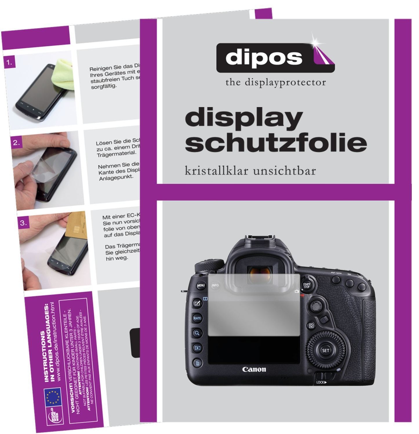 2x Schutzfolie klar für Canon EOS 5D Mark IV Displ (1)