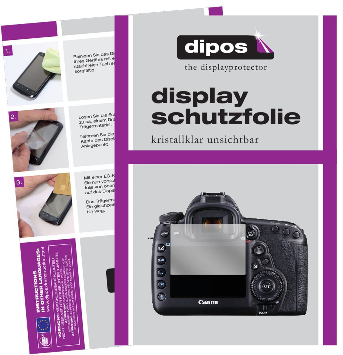 2x Schutzfolie klar für Canon EOS 5D Mark IV Displ (1)