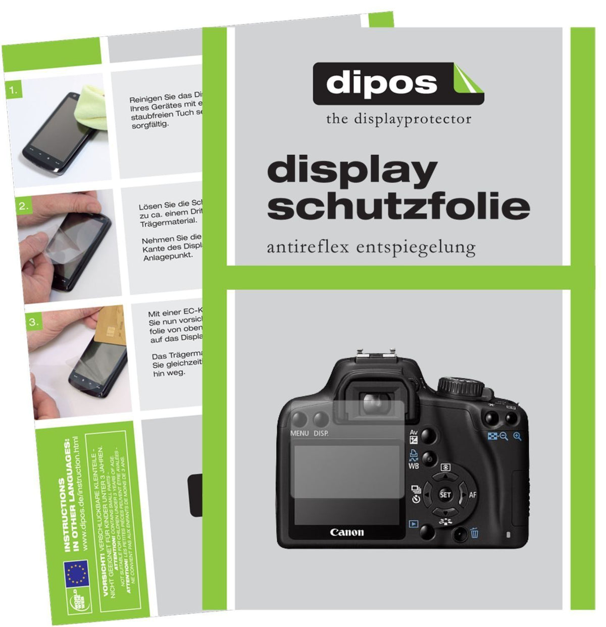 2x Schutzfolie matt für Canon EOS 1000D Display-Sc (1)