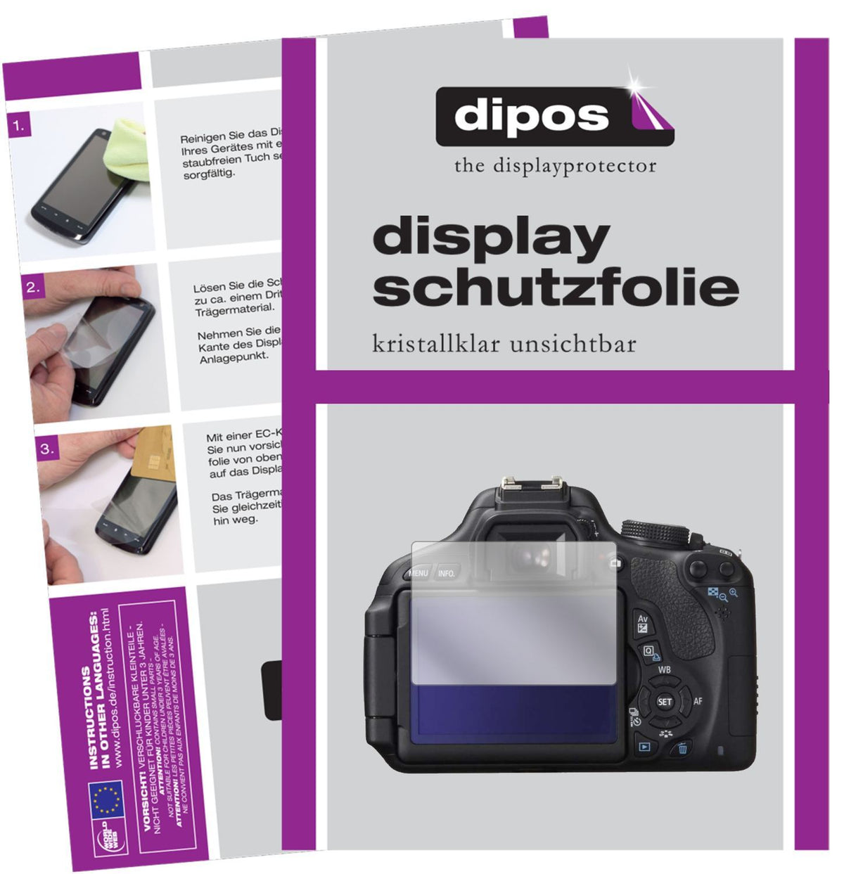 6x Schutzfolie klar für Canon EOS 750D Display-Sch (1)