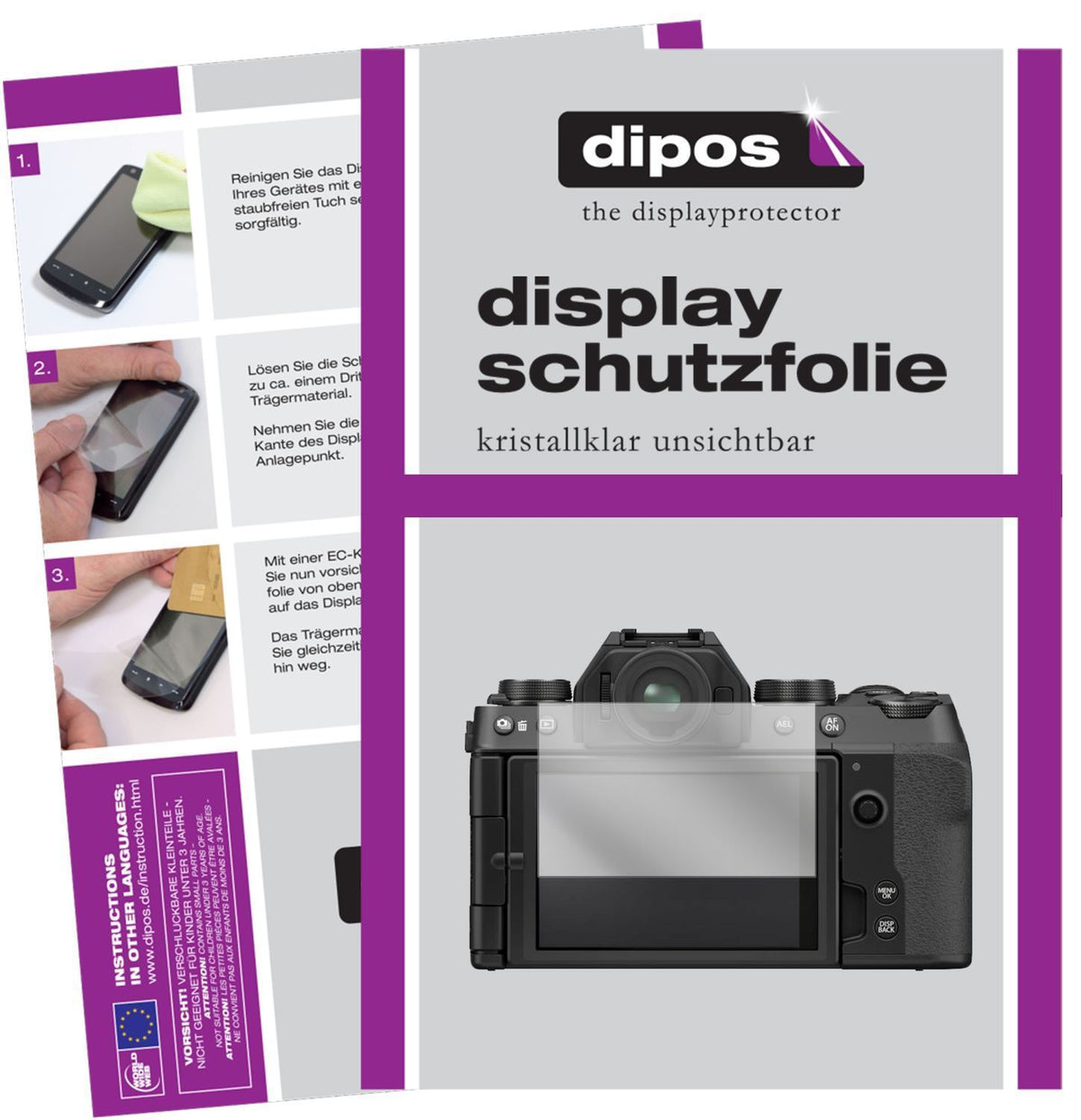 5x Schutzfolie klar für Fujifilm X-S10 Display-Sch (1)