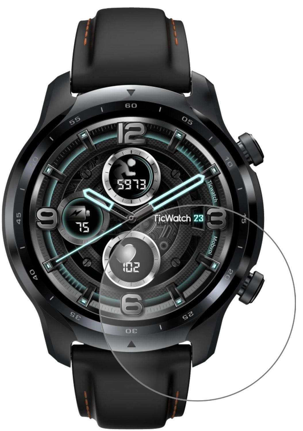 1x 9H Schutzfolie matt für TicWatch Pro 3 GPS Panz (2)