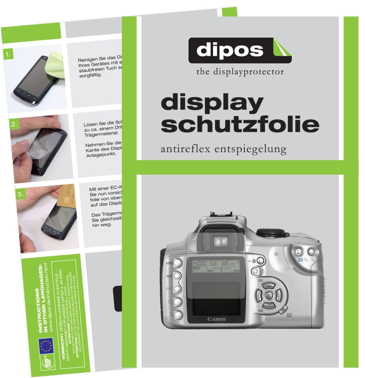5x Schutzfolie matt für Canon EOS 300D Display-Sch (1)