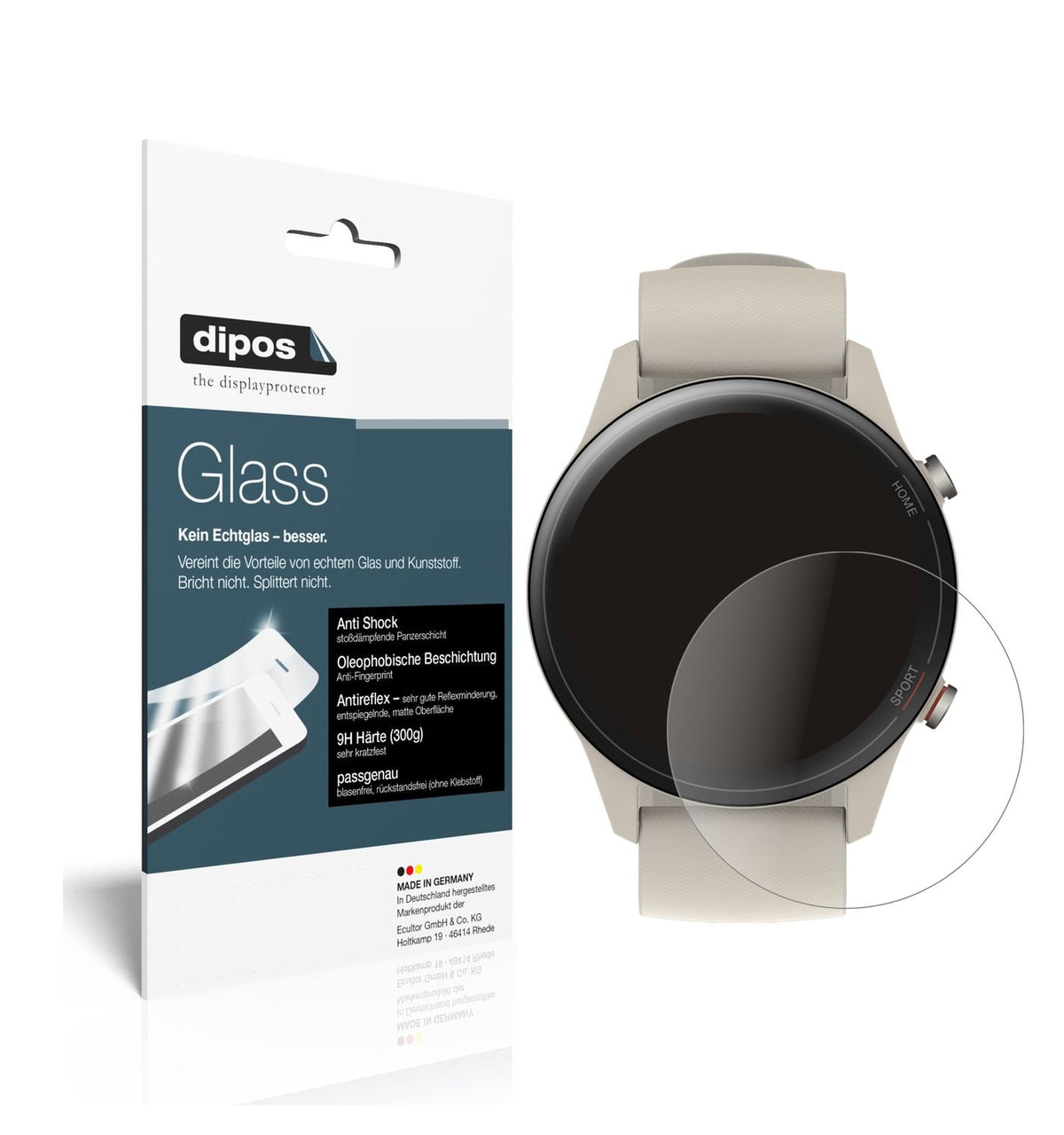2x 9H Schutzfolie matt für Xiaomi Mi Watch Panzerf (1)