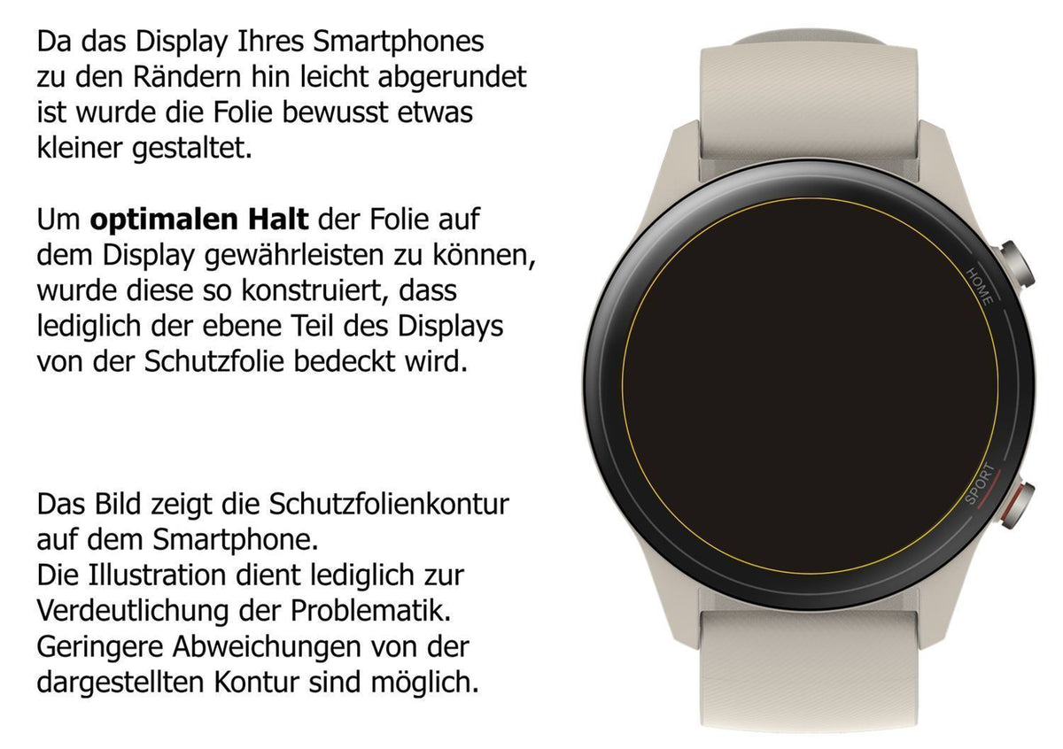 2x 9H Schutzfolie matt für Xiaomi Mi Watch Panzerf (3)
